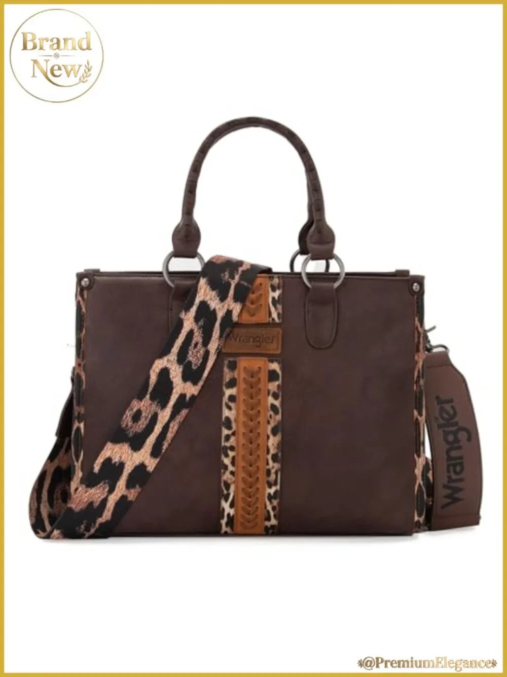 Vegan Leather Tote Bag Western Top Handle Satchel with Woven Strap and CC Pocket